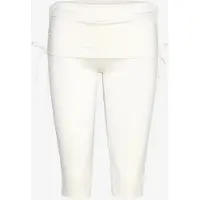 Monki Ruched Low Rise Capri Leggings - White - L
