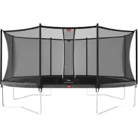 Berg Grand Favorit pihatrampoliini, sis. Comfort turvaverkon 520 cm x 345 cm ilman verkkoa Harmaa