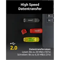 Intenso 3502463, 8 GB, USB A-tyyppi, 2.0, 28 MB/s, Suojus, Monivärinen