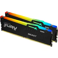 Kingston 64GB (2 x 32GB) FURY Beast DDR5 RGB, DDR5 5200MHz, CL40, 1.25V, musta