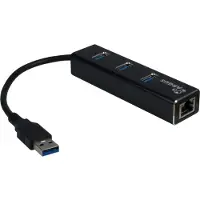 Inter-Tech ARGUS IT-310, USB 3.2 Gen 1 (3.1 Gen 1) Type-A, IEEE 802.3ab, IEEE 802.3i, IEEE 802.3u, musta, RJ-45, USB 3.2 Gen 1 (3.1 Gen 1) Type-A, Alu (88885439)