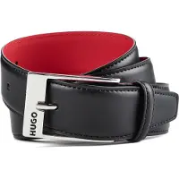 HUGO for man. 50541174 Specchio belt black (100 cm), Casual, Leather