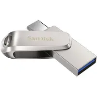 SanDisk Ultra Dual Drive Luxe USB 3.2 Gen 1 256 Gt -muistitikku, hopea