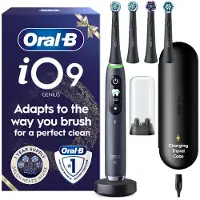 Oral-B iO9 sähköhammasharja, giftset, musta, 4 vaihtoharjaa, matkakotelo