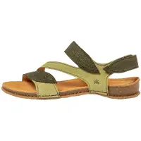 El naturalista for woman. 25810S2G5005_0MU Leather sandals N5810S Panglao green (39), Flat, Velcro, Casual