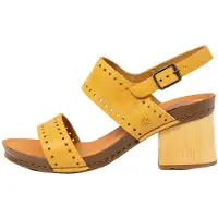 Art for woman. 118641124003_024 Leather Sandals 1864 Wish yellow (36), 5 to 8 cm, Buckle, Casual