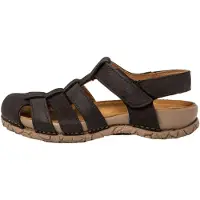 El naturalista unisex. 258621101005_001 Leather Sandals N5862 Tabernas black (37), Flat, Velcro, Casual