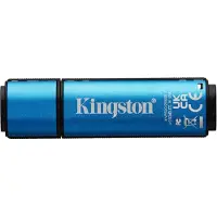 Kingston IronKey Vault Privacy 50C USB-C 3.2 Gen 1 512 Gt -muistitikku, musta/sininen