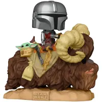 Funko POP! Mandalorialainen Tähtien Sota Mando Banthan Selässä Ja Lapsi Laukussa -figuuri