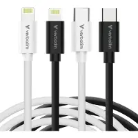 Verbatim – Essentials Sync & Charge USB-C to Lightning Cables 2 pack 1m Black & White (32392)