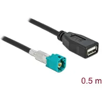 DeLOCK 90310, 0,5 m, HSD Z, USB 2.0 Type-A, Musta