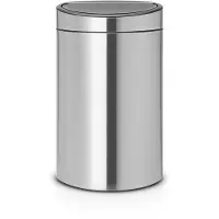 Brabantia -roskakori painettavalla kannella TOUCH BIN NEW 40 l, teräs