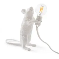 Seletti Hiirilamppu LED-koristelamppu USB pystyssä valkoinen Mouse Lamp Valentine, Valkoinen/opaali, Olohuone/ruokailutila, Synteettinen materiaali, Design