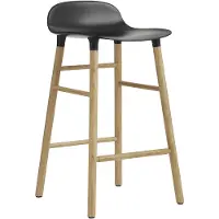 Normann Copenhagen Form baarituoli, 65 cm, musta - tammi