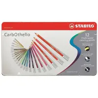Stabilo CarbOthello - Chalk Pastel Coloured Pencil - Metal Set 12 Pcs.