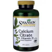 Swanson Health - Kalsiumsitraatti + D3-vitamiini 250 tablettia