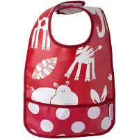 Bambino Easy Wipe Bib Grey/Pink